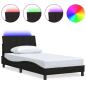 Preview: Bettgestell ohne Matratze Schwarz 100x200 cm Stoff
