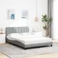 Preview: ARDEBO.de - Bettgestell ohne Matratze Hellgrau 140x190 cm Stoff