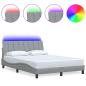 Preview: Bettgestell ohne Matratze Hellgrau 140x190 cm Stoff