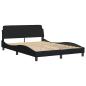 Preview: Bettgestell ohne Matratze Schwarz 140x190 cm Stoff