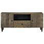 Preview: TV-Schrank Hellgrau 105x33,5x46 cm Massivholz Mango