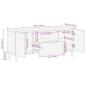 Preview: TV-Schrank Hellgrau 105x33,5x46 cm Massivholz Mango