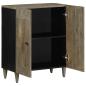 Preview: Sideboard Hellgrau 60x33,5x75 cm Massivholz Mango
