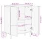 Preview: Sideboard Hellgrau 60x33,5x75 cm Massivholz Mango