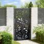 Preview: ARDEBO.de - Gartentor Schwarz 105x180 cm Stahl Wellen-Design