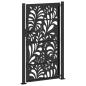 Preview: Gartentor Schwarz 105x180 cm Stahl Wellen-Design