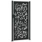 Preview: Gartentor Schwarz 100x200 cm Stahl Flammendesign