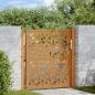 Preview: ARDEBO.de - Gartentor 105x105 cm Wetterfester Stahl Blatt-Design