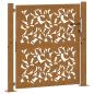 Preview: Gartentor 105x105 cm Wetterfester Stahl Blatt-Design