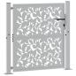 Preview: Gartentor 105x105 cm Wetterfester Stahl Blatt-Design