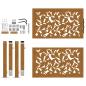Preview: Gartentor 105x105 cm Wetterfester Stahl Blatt-Design