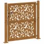 Preview: Gartentor 105x105 cm Wetterfester Stahl Blatt-Design