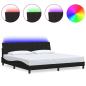 Preview: Bettgestell ohne Matratze Schwarz 200x200 cm Stoff