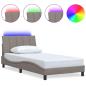 Preview: Bettgestell ohne Matratze Taupe 100x200 cm Stoff