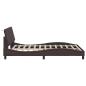 Preview: Bettgestell ohne Matratze Dunkelbraun 120x200 cm Stoff