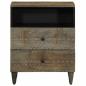 Preview: Nachttisch Hellgrau 50x33x60 cm Massivholz Mango