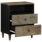 Preview: Nachttisch Hellgrau 50x33x60 cm Massivholz Mango
