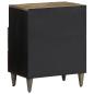 Preview: Nachttisch Hellgrau 50x33x60 cm Massivholz Mango