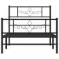 Preview: Bettgestell mit Kopf- und Fußteil Metall Schwarz 90x200 cm