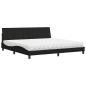 Preview: ARDEBO.de - Bett mit Matratze Schwarz 200x200 cm Stoff
