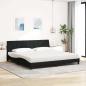 Preview: Bett mit Matratze "Hanko" Schwarz 200x200 cm Stoff