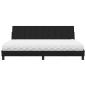 Preview: Bett mit Matratze "Hanko" Schwarz 200x200 cm Stoff