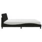 Preview: Bett mit Matratze "Hanko" Schwarz 200x200 cm Stoff