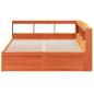 Preview: Massivholzbett mit Regal ohne Matratze Wachsbraun 160x200 cm
