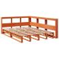 Preview: Massivholzbett mit Regal ohne Matratze Wachsbraun 140x190 cm