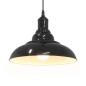 Preview: Pendelleuchte Höhenverstellbar E27 Schwarz Glänzend Ø 31 cm