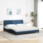 Preview: Bett mit Matratze Blau 180x200 cm Stoff