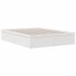 Preview: Massivholzbett mit Regal ohne Matratze Weiß 150x200 cm Kiefer