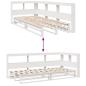 Preview: Massivholzbett mit Regal ohne Matratze Weiß 90x190 cm Kiefer