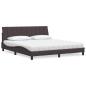Preview: ARDEBO.de - Bett mit Matratze Dunkelbraun 180x200 cm Stoff