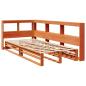 Preview: Massivholzbett mit Regal ohne Matratze Wachsbraun 75x190 cm