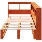 Preview: Massivholzbett mit Regal ohne Matratze Wachsbraun 75x190 cm