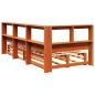Preview: Massivholzbett mit Regal ohne Matratze Wachsbraun 75x190 cm