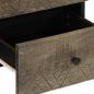 Preview: Nachttisch Hellgrau 40x33x46 cm Massivholz Mango