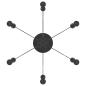 Preview: Pendelleuchte mit 6 Fassungen E27 Schwarz Metall