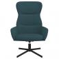 Preview: Relaxsessel mit Hocker Blau Samt
