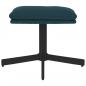 Preview: Relaxsessel mit Hocker Blau Samt