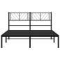 Preview: Bettgestell mit Kopfteil Metall Schwarz 140x200 cm