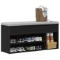 Preview: ARDEBO.de - Schuhbank Schwarz 102x30,5x45 cm Holzwerkstoff