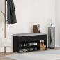 Preview: Schuhbank Schwarz 102x30,5x45 cm Holzwerkstoff