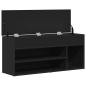 Preview: Schuhbank Schwarz 102x30,5x45 cm Holzwerkstoff