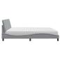 Preview: Bett mit Matratze Hellgrau 200x200 cm Stoff