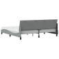 Preview: Bett mit Matratze Hellgrau 200x200 cm Stoff