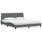 Preview: ARDEBO.de - Bett mit Matratze Dunkelgrau 180x200 cm Stoff