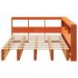 Preview: Massivholzbett mit Regal ohne Matratze Wachsbraun 140x200 cm