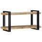 Preview: Wandregal 90x33x45 cm Raues Massivholz Mango